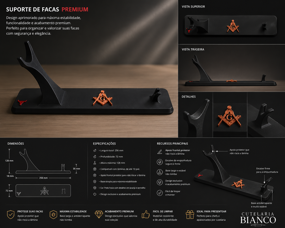 Expositor para Facas luxo - Customizado - Maçom
