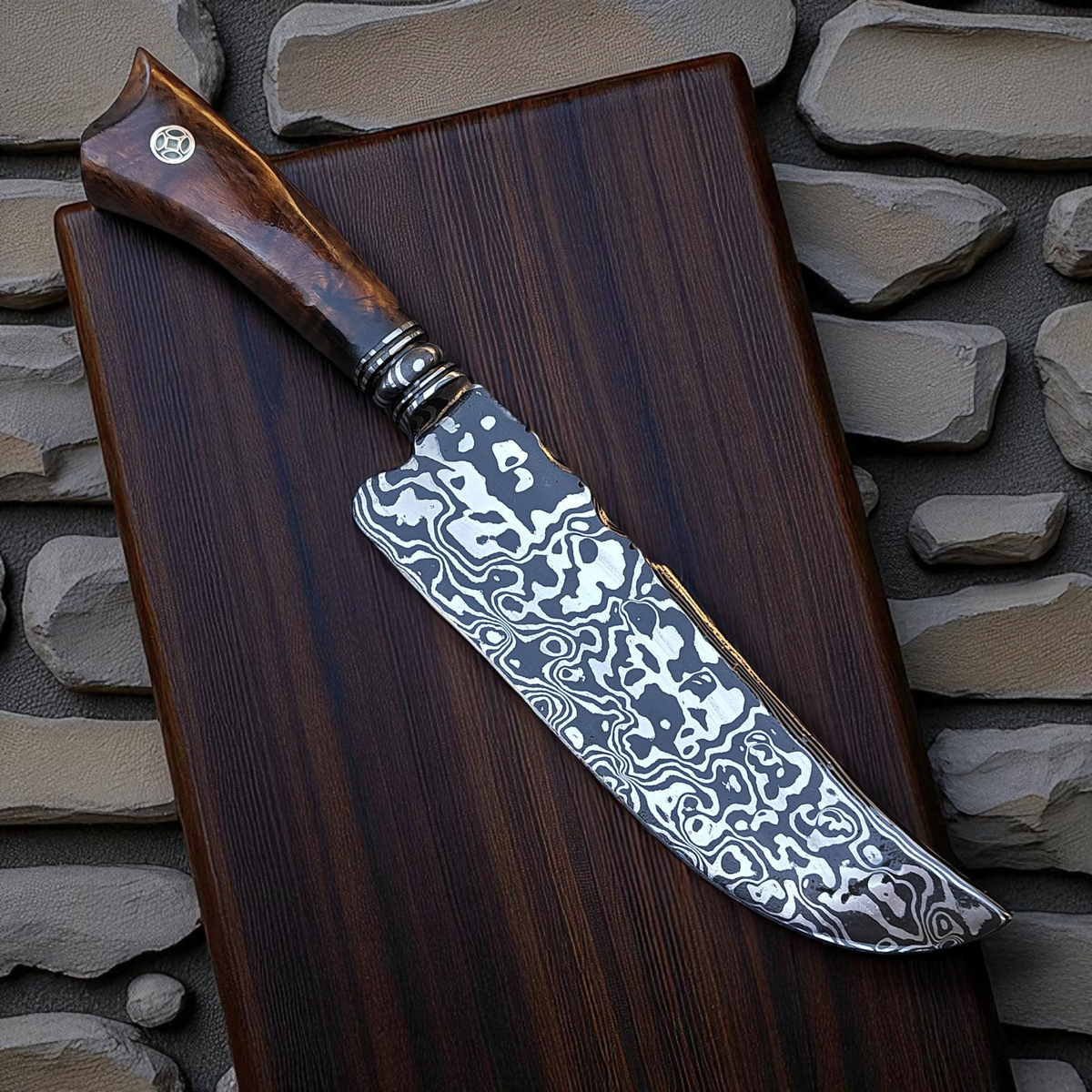 Aço Damasco – Edição Colecionador – Padrão Aleatório – 9" Lâmina