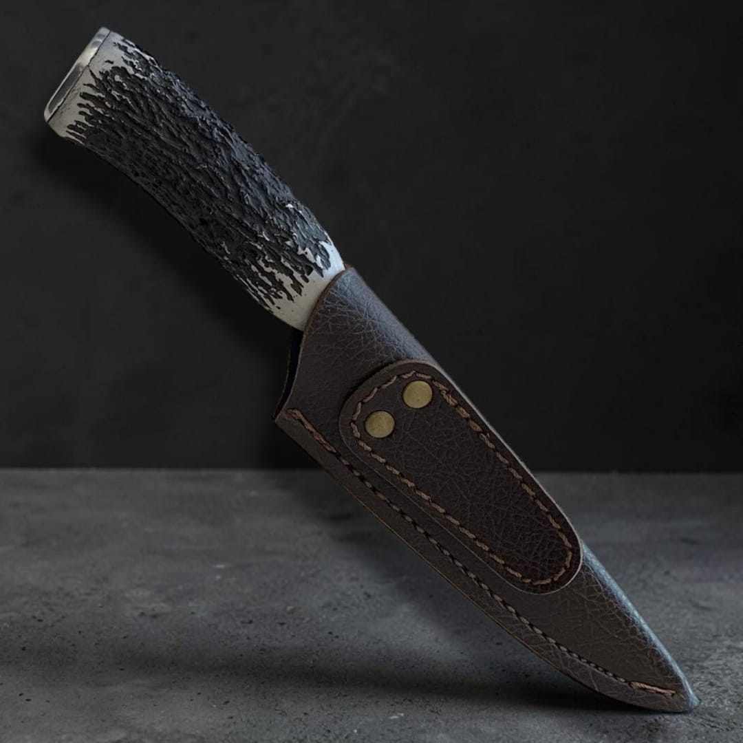 Faca Artesanal EDC 6" LUXO - Bainha em couro - Personalizada