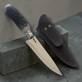 Faca Artesanal EDC 6" LUXO - Bainha em couro - Personalizada