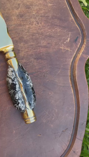 Faca Artesanal Exclusiva Banhada a Ouro 24k - EDIÇÃO LIMITADA E NUMERDA - SOMENTE 5 PEÇAS