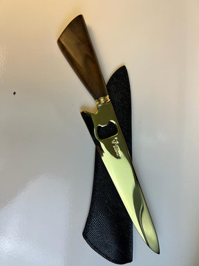 Faca Artesanal GOLD Modelo Abridor - Banhada a ouro 24k